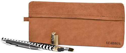 Image of LEABAGS Fort Vaux pencil case made of genuine buffalo leather in vintage look I leather case I small pencil case I 21,5x8,5cm