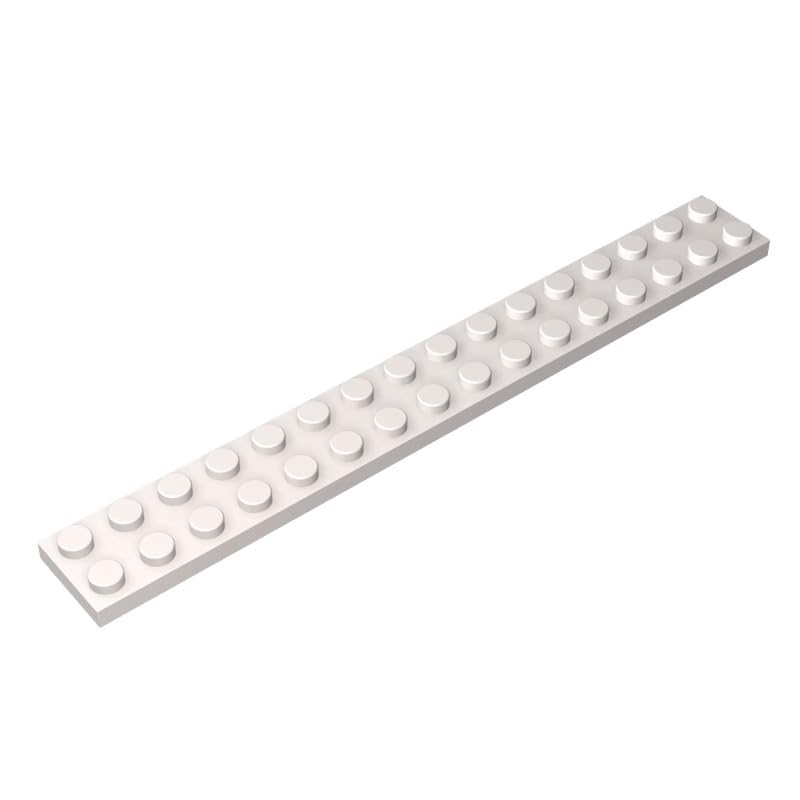 4282 Foundation Plate Plate 2x16 10 Pieces GDS-517 Compatible with Lego Building Blocks Color:White โ image 1
