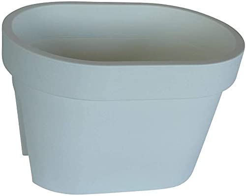 ARTECSIS Set Van 3 Balkonbloembakken Ovaal 40cm, Leuningpot, Balkonbak, Wit - Afbeelding 4