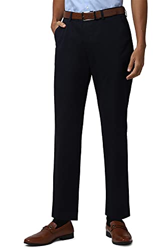 Image of Peter England Men's Mid Rise Slim Fit Formal Trousers