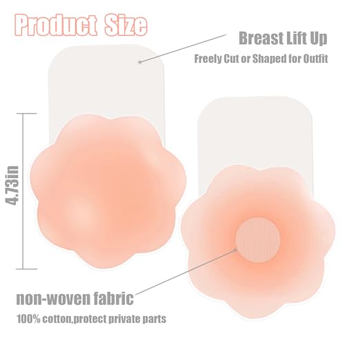 Image of Sticky Bra for Breast Lift Pasties Nipple Covers Invisible Silicone Adhesive Bra Petals Stick on Bra