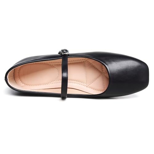 Image of LUXINYU Women's Slip on Flats,Classy Round Toe Solid Classic Mary Jane Ballet Dance Shoes Soft Comfortable PU Flat Shoes