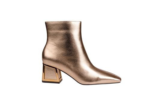 Ninety Union Brooke Metallic Trim Block Heel Bootie