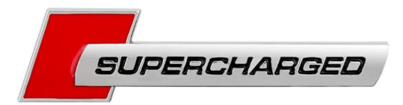 Image of Mliyany 2Pcs Supercharged Emblem 3D Car Logo Retrofit High Performance Trunk Badge Sticker Side Fender Decal(Chrome-red), (cc-6)