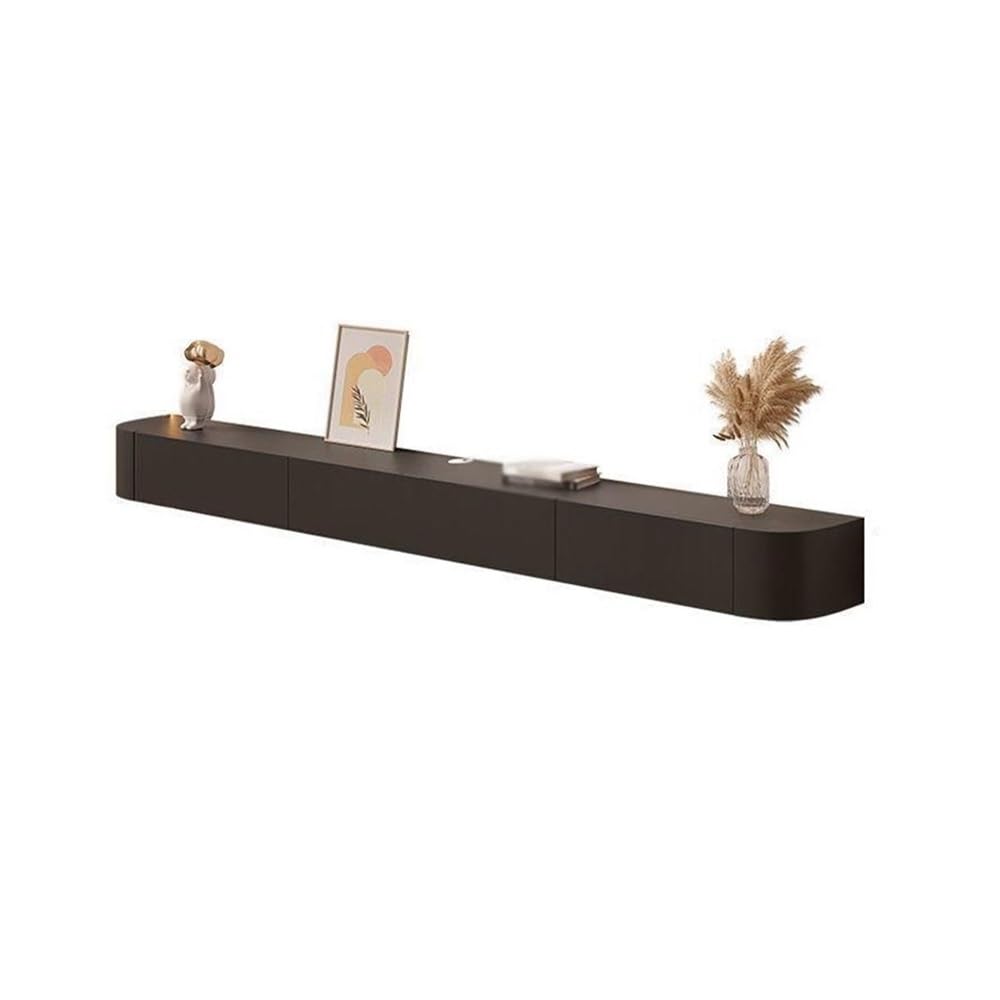 DFGHNBVC Console Suspended Minimalist Tv Cabinet - Floating Unit Entertainment Center Media Console Entertainment,Black-Medium