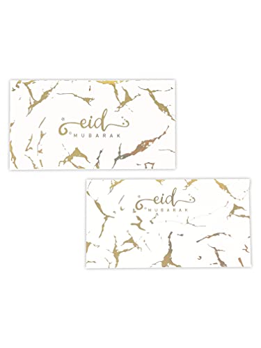 Eid Mubarak Envelopes | Set Of 6 Assorted Envelopes | Happy Eid Money Gifts | Gift Card Holder | Eidi Envelope For Cash | Unique & Colorful Envelope Cards, Gold, 6.88 Inx3.75 In #TOP6