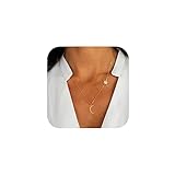 Jovono Fashion Moon Pendant Necklaces Star Necklace Chain Jewelry for Women and Girls (Gold)