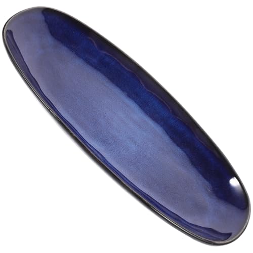 Plato cerámico azul pequeño para sushi SEWACC miniatura 1
