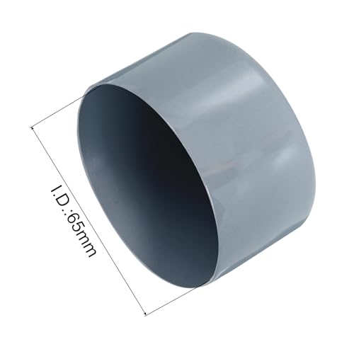 Image of uxcell 2pcs Rubber End Caps 65mm ID Vinyl Round Tube Bolt Cap Cover Screw Thread Protectors Grey, 40mm Height