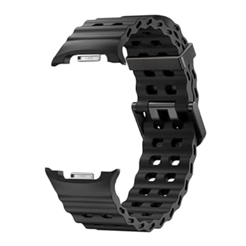 Pulseira Ondas LTimports compativel com Galaxy Watch 8 Classic 46mm, Galaxy Watch 8 44mm e Galaxy Watch8 40mm (LT-Preto)