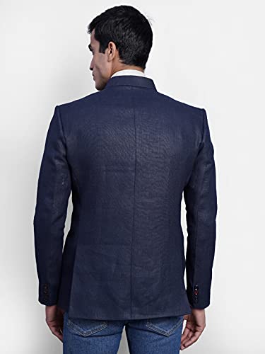 Wintage Men's Tweed Casual And Festive Blazer Coat Jacket : Navy Blue1, Small #TOP2