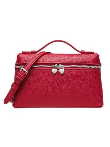 Verdusa Womens Faux Leather Crossbody Bag Top Handle Clutch Purses Elegant Shoulder Handbags Red One Size