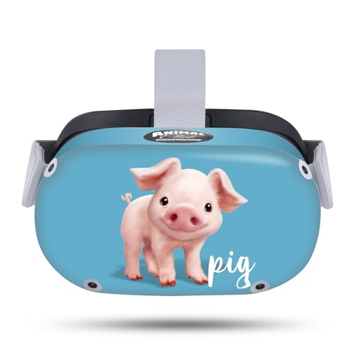 Head Case Designs Officially Licensed Animal Club International Pig Faces Vinyl Sticker Skin Decal Cover Compatible with Meta Quest 2