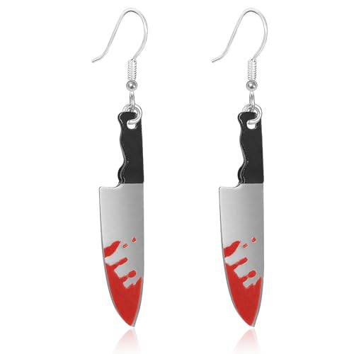 Orecchini Halloween Donna, Orecchine Coltello Spaventosi, Halloweens Ciondola Gli Orecchini, Accessorio per Costume da Vampira e Strega, Regalo di Gioielli Halloween per Donne Ragazze (A)