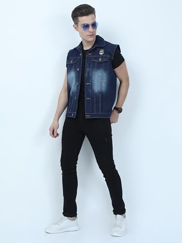 Image of VROJASS Denim Casual Half Sleeeves Men's Jacket Classy Winter Wear for Boy's(JX-OV1S-SFDQ)