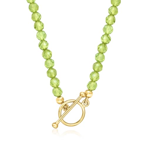 Ross-Simons 3.5-4mm Peridot Bead Charm-Compatible Toggle Necklace in 18kt Gold Over Sterling4