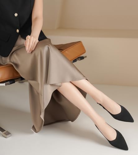 Slingback Ballet Flats for Women Pointed Toe Adjustable Buckle Strap Flats Comfortable Dressy Flats for Work & Party Knit Slip On Shoes4