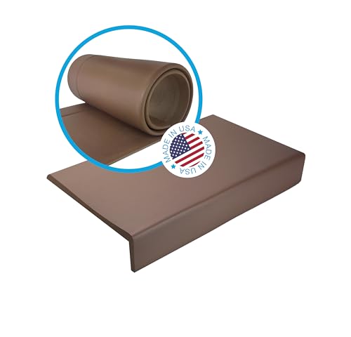 Image of Kidkusion Soft Seat Edge Cushion | Made in USA | 72" | Brown | Fireplace Safety Cushion | Hearth Pad