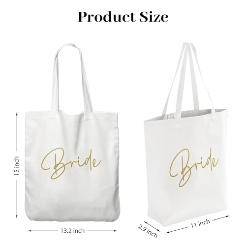 Image of LADY & HOME 6pcs Bachelorette Party Tote Bag, Bride Bridesmaid Cotton Tote Bag for Wedding Gifts