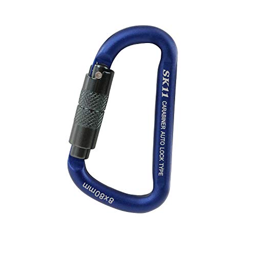 SK11 オートロックカラビナ 8×80mm ブルー SALC-880BL