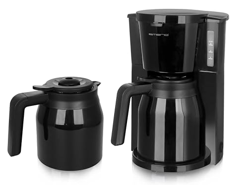 Emerio Filterkaffeemaschine mit 2 Thermokannen, 900 W, bis 8 Tassen in einem Durchgang, Schwenkfilter 1 x 4 mit Tropf-Stopp, inkl. Dauerfilter, automatische Abschaltung, CME-125050 Schwarz Emerio Filterkaffeemaschine mit 2 Thermokannen, 900 W, bis 8 Tassen in einem Durchgang, Schwenkfilter 1 x 4 mit Tropf-Stopp, inkl. Dauerfilter, automatische Abschaltung, CME-125050 Schwarz