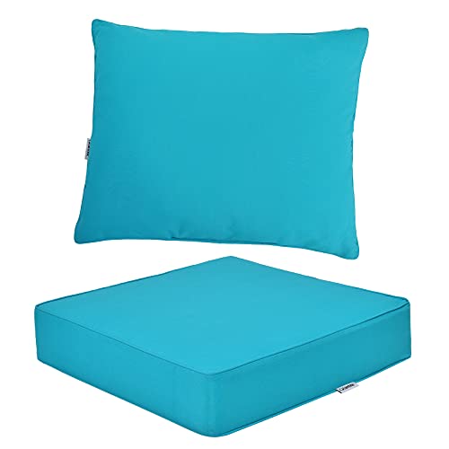 Giantex Patio Cushion Set With Pillow, Deep Seat And Back Cushion, Outdoor Chair Pads With Ties, Cushion Replacement For Patio Furniture, Waterproof 6 Inch Thick Indoor Floor Cushion #TOP6