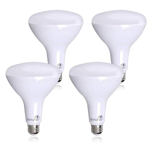 Bioluz LED 4 Pack BR40 LED Light Bulbs - Brightest Dimmable Instant ON Warm White 2700K 120W Equivalent Using 16W 1400 Lumen High CRI Indoor Floodlight Bulb Smooth UL Listed FCC RoHS Compliant