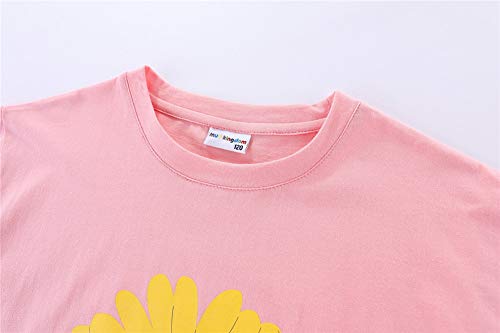 Image of Mud Kingdom Toddler Little Girls T-Shirts Colorful Love Heart Printing Ruffle Sleeve Valentine's Day Tees Casual Summer