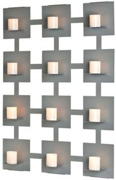 Mariano Metal Decor WA-11002-1-CAN-SIL Platinum Silver 12 Candle Sconce/Metal Wall Decor Art