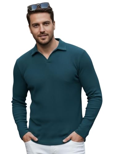 Image of Rigo Printed Casual T-Shirts for Men | Waffle Knit Solid T-Shirt for Men | Full Sleeves T-Shirts for Men