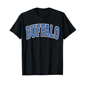 Buffalo Arched Blue Text T-Shirt
