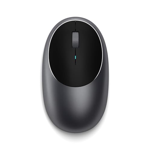 Satechi Souris sans Fil M1 en Aluminium, Rechargeable USB C, 1200 DPI, Élégante Souris Ergonomique Bluetooth pour MacBook Air/Pro/Neo, PC Portable, iPad et...