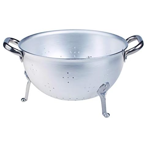 Agnelli ALMA11526 Colador de 3 pies con 2 manijas de Acero Inoxidable, Aluminio Profesional de 3 mm, 26 cm Cover
