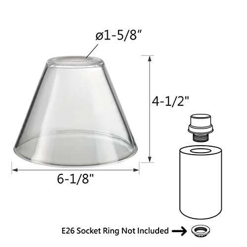 Image of Aspen Creative 23622-60-3, Clear Glass Shade for Lighting Fixture /Vanity Light /Wall Light, Size: 6-1 /8 inch D. x 4-1 /2 inch H., 3Pcs /Pack