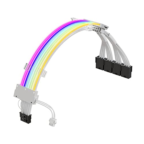 Câble adaptateur d'alimentation ATX3.0 PCIe5.0 ARGB 16AWG pour carte graphique PC