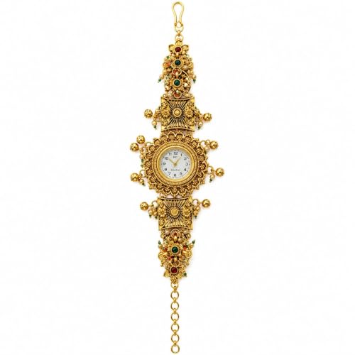 Gold Plated Antique Floral for Women | Traditional Kundan Style w...
