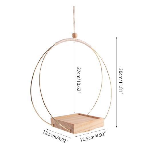 Panier suspendu en bois pour décorations de jardin intérieure et extérieure