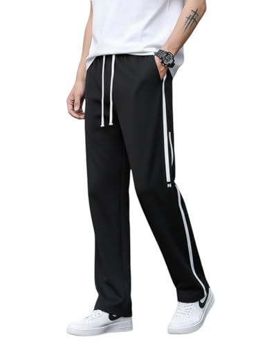 Image of Mack Jonney Men's Striped Track Pants | Side Stripe Design | Regular Fit | Casual & Athleisure Wear |Pack of 1-MMJ-110