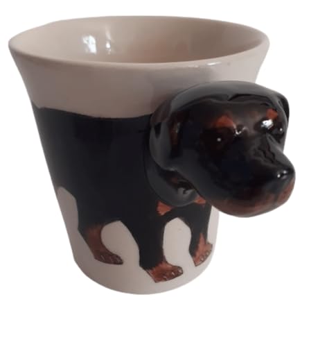 Rottweiler-Hund-e-tasse Tier Tasse-3d Becher keramik Tasse-mit-Hund-emotiv Hundekopf 9 x 14 x 11 cm