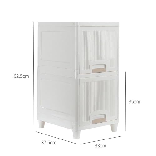 Image of YASONIC ๐ฎ ๐ง๐ถ๐ฒ๐ฟ Foldable Plastic Rack for Storage /Kitchen Cupboard /Versatile and Sturdy Wardrobe for Clothes /Multipurpose Storage Organizer /Closet for Bedroom /Living Room /Laundry Room (Off White)