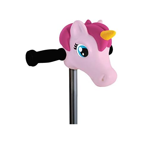 Scootaheadz Unicorn: Kids Scooter Accessories Scooter Unicorn Head | Light Pink | Fits Most Childrens 2 Wheeled and 3 Wheeled Scooters | T-Bar Handle Scooter Unicorn Head for Girls Cover