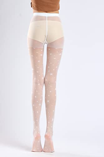 Image of Sahabowi Women Tights, Female Sheer High Waist Pantyhose, Vintage Control Top Stockings