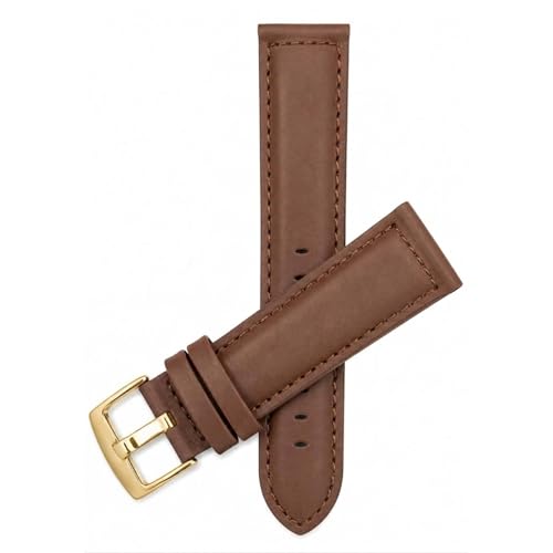 Image of Bandini Mens XL Extra Long Leather Watch Band or Regular Strap, Classic or Buffalo Pattern - 4 Colors, With or Without Stitch - 18mm 20mm 22mm 24mm 26mm 28mm 30mm Leather Watch Band for Men