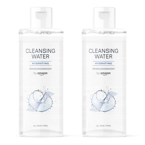 by Amazon Agua de limpieza facial con extracto de almendra, 2 x 200 ml