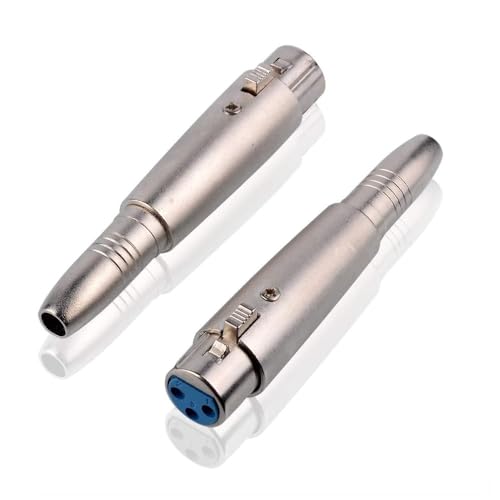 TECHZOCO Adaptador XLR Hembra a Jack 6,35 mm Hembra, Conversor X L R Female a Jack 6.35 mm, Convertidor TS/TRS a XLR, Apto para micrófono, Audio electrónica, amplificadores, Entre Otros, 1 Unidad