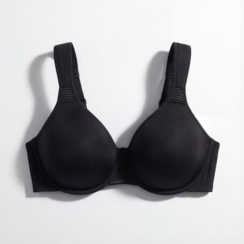Selene, Reggiseno Contenitivo Donna Con Spalline Larghe Comfort E Ferretto, Senza Imbottitura, Collezione Lorea, Colore Nero, Taglia 8E - 3