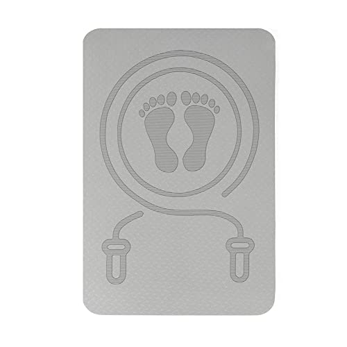 Yyiingkku ヨガマット エア縄跳び マット 8mm厚さ 縄跳びフロアマット ヨガパッド ベビーマット 滑り止めマット 防音 室内運動 肌に優しい 収納やすい 軽量 強い耐久性 汎用品 (グレー)