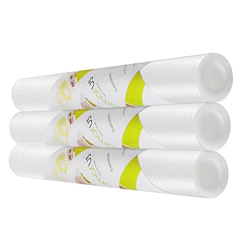 amorus 3 Rolls Plastic Shelf Liners Fridge Liner Cabinet Liner Non-Adhesive Drawer Shelf Liner Cupboard Pad for Kitchen Home, 17.7 x 59 inches, Clear