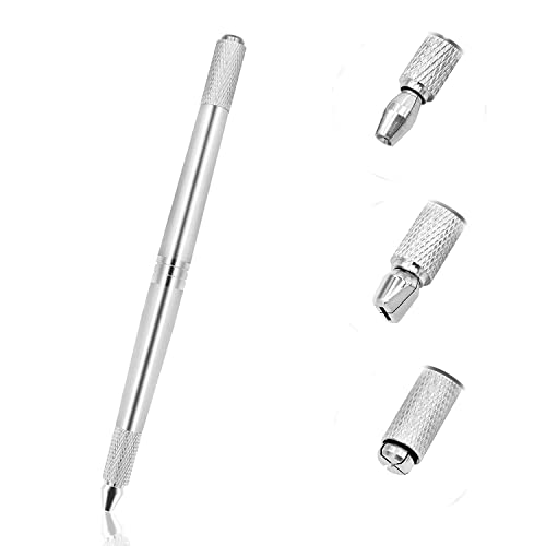 Pinkiou Stylo microblading 3 en 1, outil de tatouage des sourcils pour le maquillage permanent des sourcils (Argent) Cover