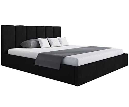 AlpiMeble Polsterbett | 180x200 cm | Doppelbett | mit Bettkasten | mit...